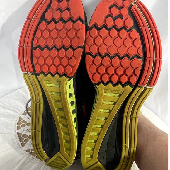 Nike Size 12 Zoom Air Structure 18 Running sneakers shoes Men Gray black neon - Picture 11 of 12